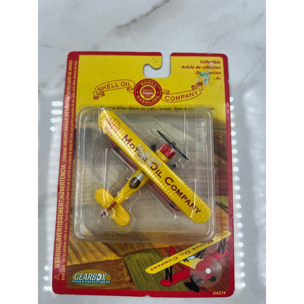 Gearbox Shell Oil Stearman Barnstormer BiPlane Diecast Model 04274 2003 New